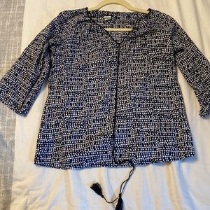 J Crew Factory Navy and white dot tunic top size small